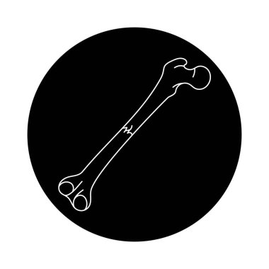 Enine kemik kırılma çizgisi simgesi. 