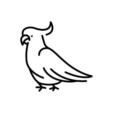 Avustralyalı papağan siyah çizgi çizimi. Avustralya Hayvanları.