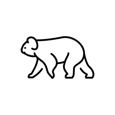 Koala siyah çizgi çizimi. Avustralya Hayvanları.