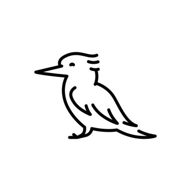 Kookabarra siyah çizgi çizimi. Avustralya Hayvanları.
