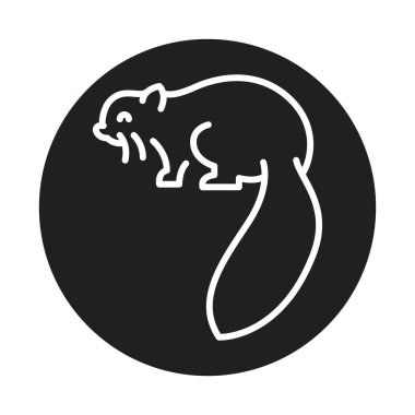 Avustralya uçan sincap siyah çizgi çizimi. Avustralya Hayvanları.