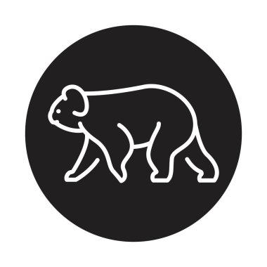 Koala siyah çizgi çizimi. Avustralya Hayvanları.