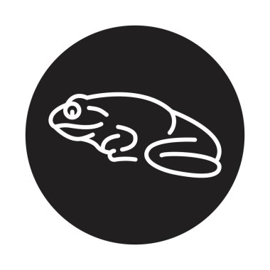 Tailless frog black line illustration. Animals of Australia. clipart