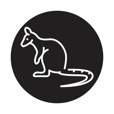 Wallabies black line illustration. Animals of Australia. clipart