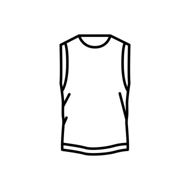 Kolsuz tişört çizgisi siyah simge. 