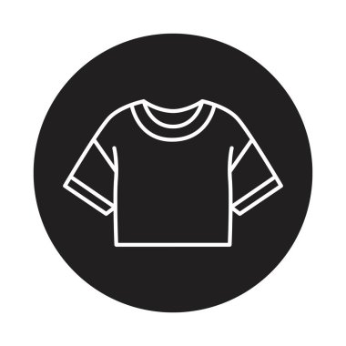 Kırp tişört çizgisi siyah simge. 