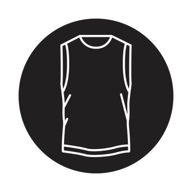 Kolsuz tişört çizgisi siyah simge. 