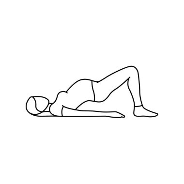 Kegel exercises line icon. Exercises for pregnant for fast delivery clipart