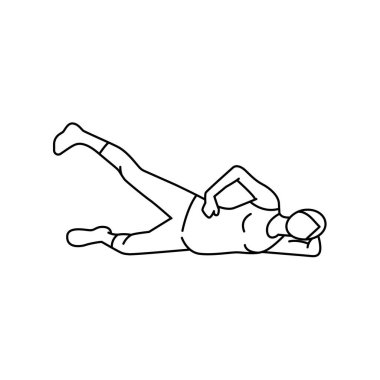 Hamile kadın çizgisi ikonu için pilates. Hamilelik egzersizleri.. 