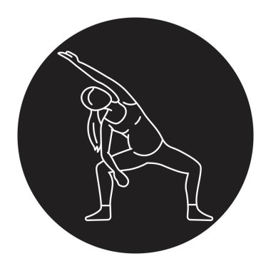 Aerobik egzersiz çizgisi simgesi. Hızlı doğum için hamilelik egzersizleri.