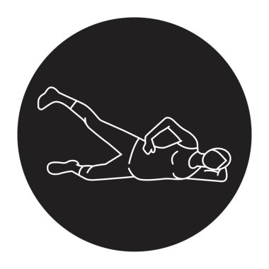 Hamile kadın çizgisi ikonu için pilates. Hamilelik egzersizleri.. 