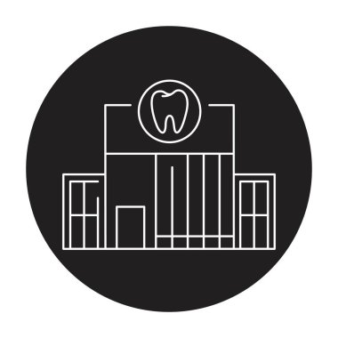 Diş hekimi siyah çizgi simgesi. 