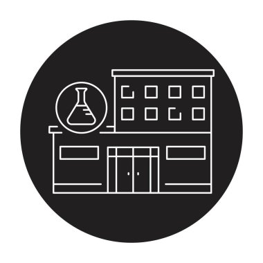 Tıbbi laboratuvar siyah çizgi simgesi. 