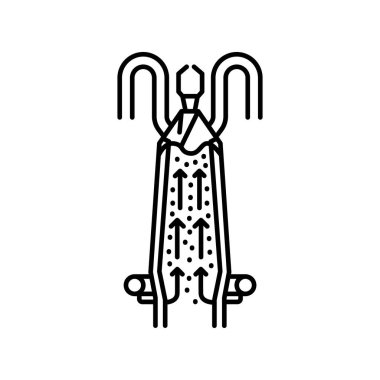 Eritme hattı siyah simgesi. Web sayfası, mobil uygulama, düğme için imzala,