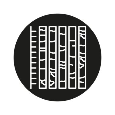 Çekirdek örnekleme çizgisi siyah simgesi. Web sayfası, mobil uygulama, düğme için imzala,