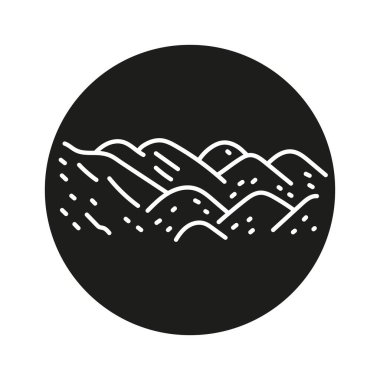 Aşırı yükleme materyal hattı siyah simgesi. Web sayfası, mobil uygulama, düğme için imzala,