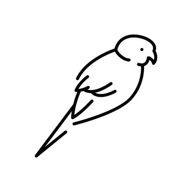 Papağan b & w vektör simgesi. 
