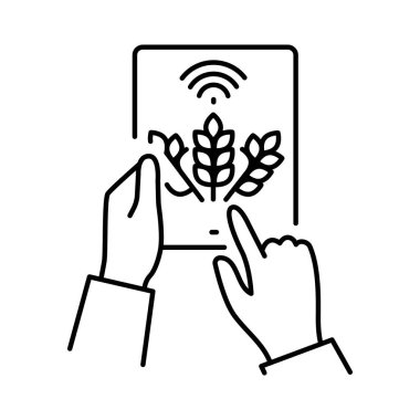 Hassas tarım renk çizgisi simgesi. Akıllı tarım. 