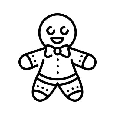 Zencefilli çörek renkli çizgi ikonu. Vektör illüstrasyonu