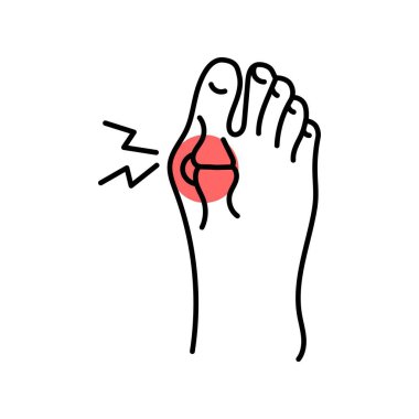 Sedef hastalığı artrit renk çizgisi ikonu. Otoimmün hastalıklar. 