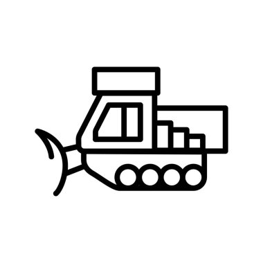 Kar temizleme aracı siyah çizgi çizimi. Kar temizleme makinesi.