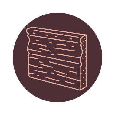 Tahta ahşap çizgi siyah ikon. Ahşap yapı malzemeleri.