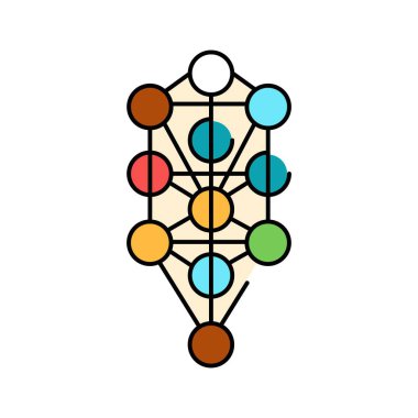 Kabala renk ikonu. Yahudilik dini.