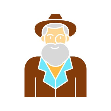 Yahudi adam renk ikonu. Yahudilik dini.