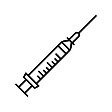 Tıbbi şırınga çizgisi simgesi