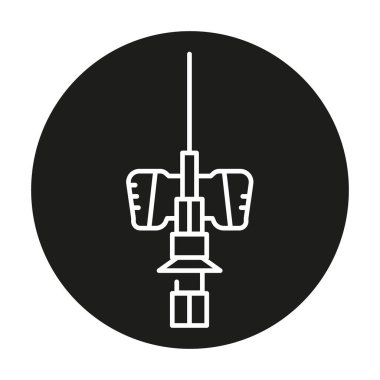 Kateter çizgisi siyah simgesi