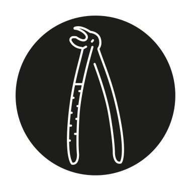 Cerrahi çıkartma forseps hattı siyah simge