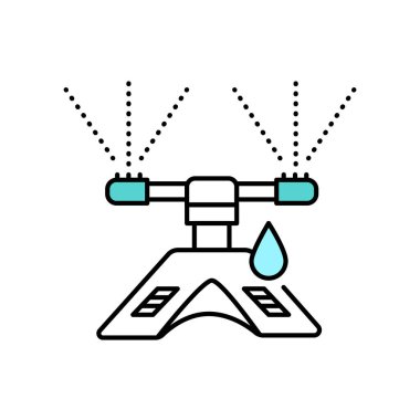 Sulama sistemi renk simgesi. Web sayfası, mobil uygulama için imzala,