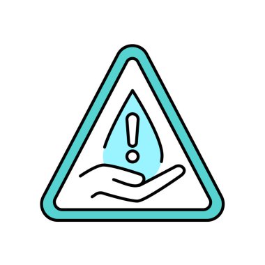 Su krizi renk ikonu. Web sayfası, mobil uygulama için imzala,