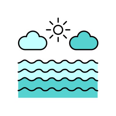 Su kaynakları renk simgesi. Web sayfası, mobil uygulama için imzala,