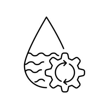 Aquatic resources management line color icon. Sign for web page, mobile app, clipart