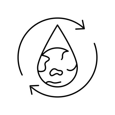 Su verimliliği çizgisi renk simgesi. Web sayfası, mobil uygulama için imzala,