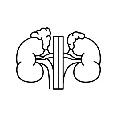 Adrenalektomi çizgisi siyah simge.