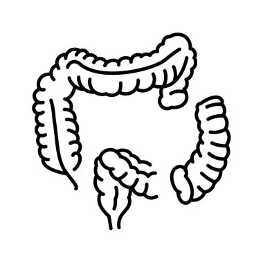 Kolektomi çizgisi siyah simgesi.