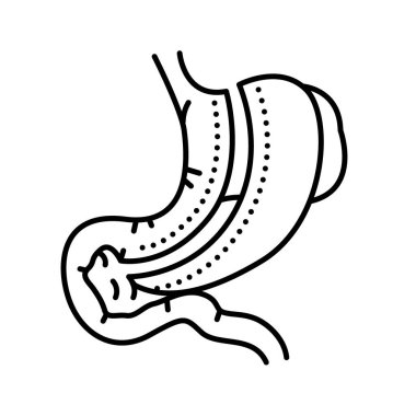 Gastrectomy çizgisi siyah simgesi.