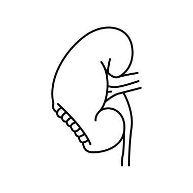 Nefrektomi çizgisi siyah simgesi.