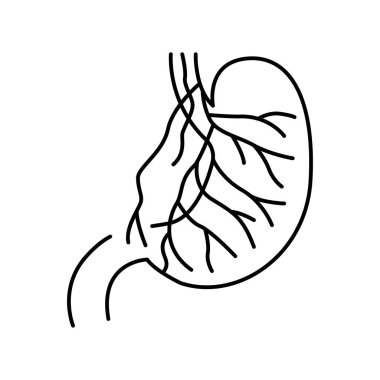 Seçici vagotomi çizgisi siyah simgesi.