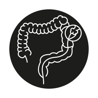 Kolonoskopi çizgisi siyah simgesi.