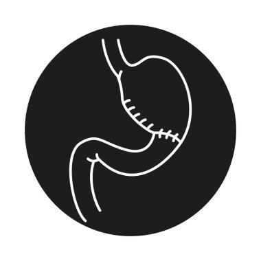 Gastroduodenostomi çizgisi siyah simge.