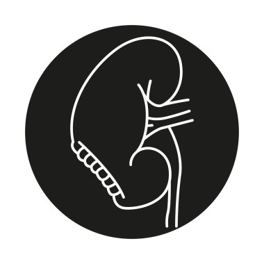 Nefrektomi çizgisi siyah simgesi.