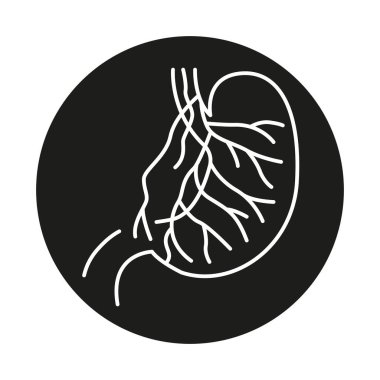 Seçici vagotomi çizgisi siyah simgesi.