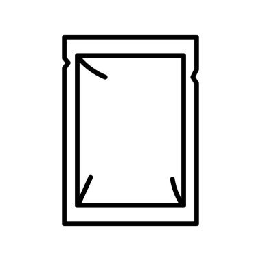 Yemek çizgisi simgesi için Sachet 'i temizle. Vektör izole ögesi. 