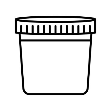 Plastik konteyner hattı simgesi. Vektör izole ögesi. 