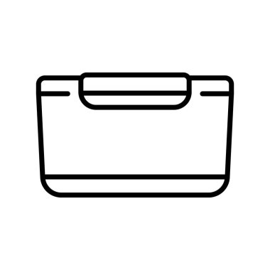 Plastik kutu çizgisi simgesi. Vektör izole ögesi. 