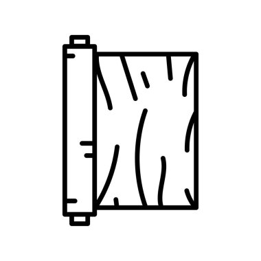 Plastik paket çizgisi simgesi. Vektör izole ögesi. 