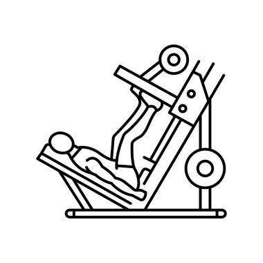 Leg Press çizgi simgesi. Vektör izole ögesi.